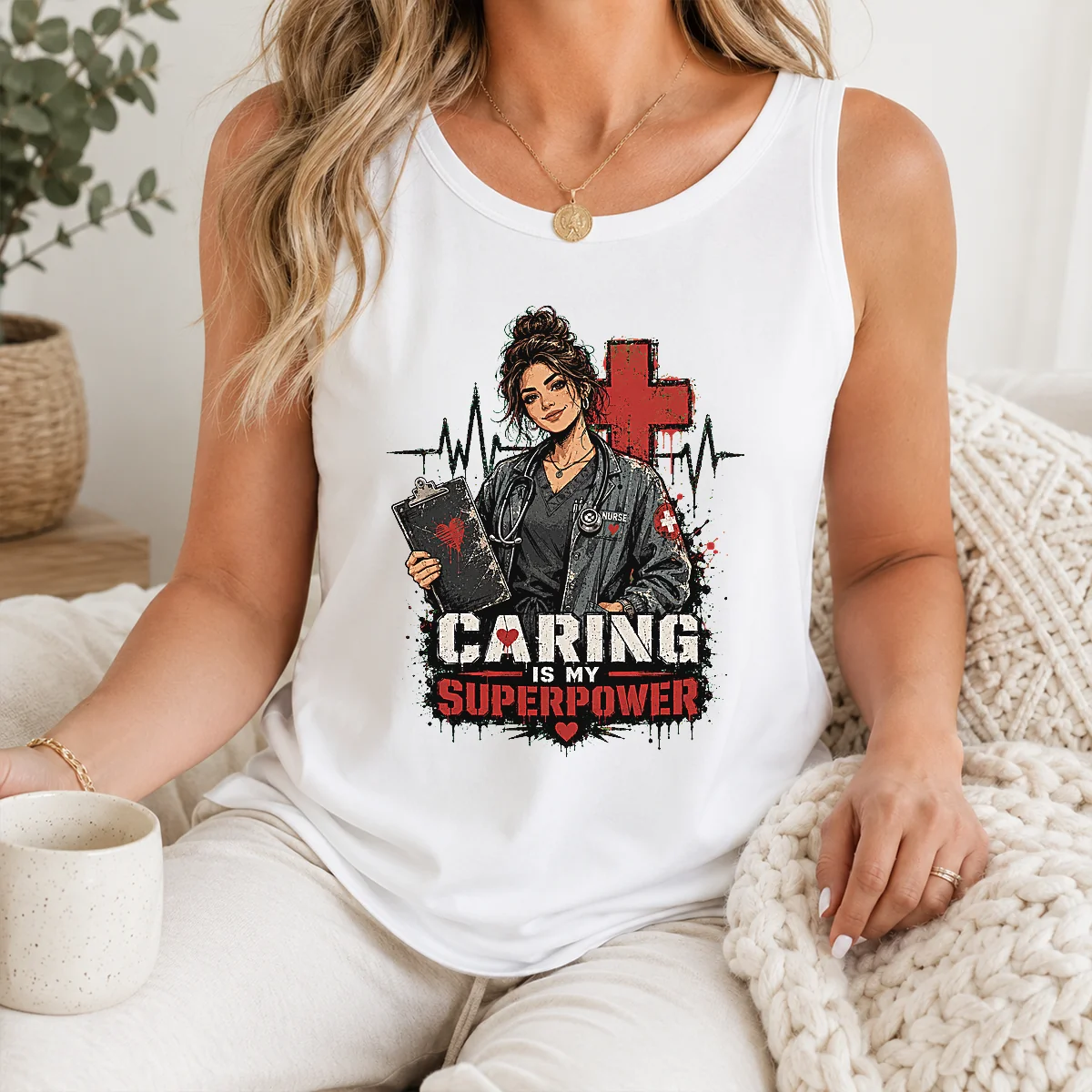 Nurse Caring Is My Superpower Streetwear Shirt - Image 3