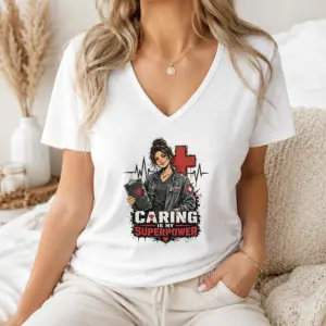 Alternative view of Nurse Caring Is My Superpower Streetwear Shirt