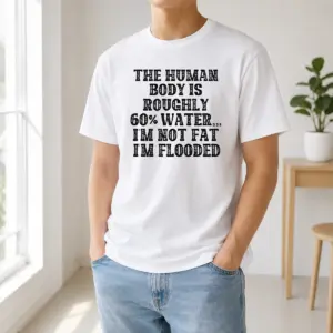 Awesome The Human Body Is Roughly 60 Percent Water I'M Not Fat I'M Flooded Shirt