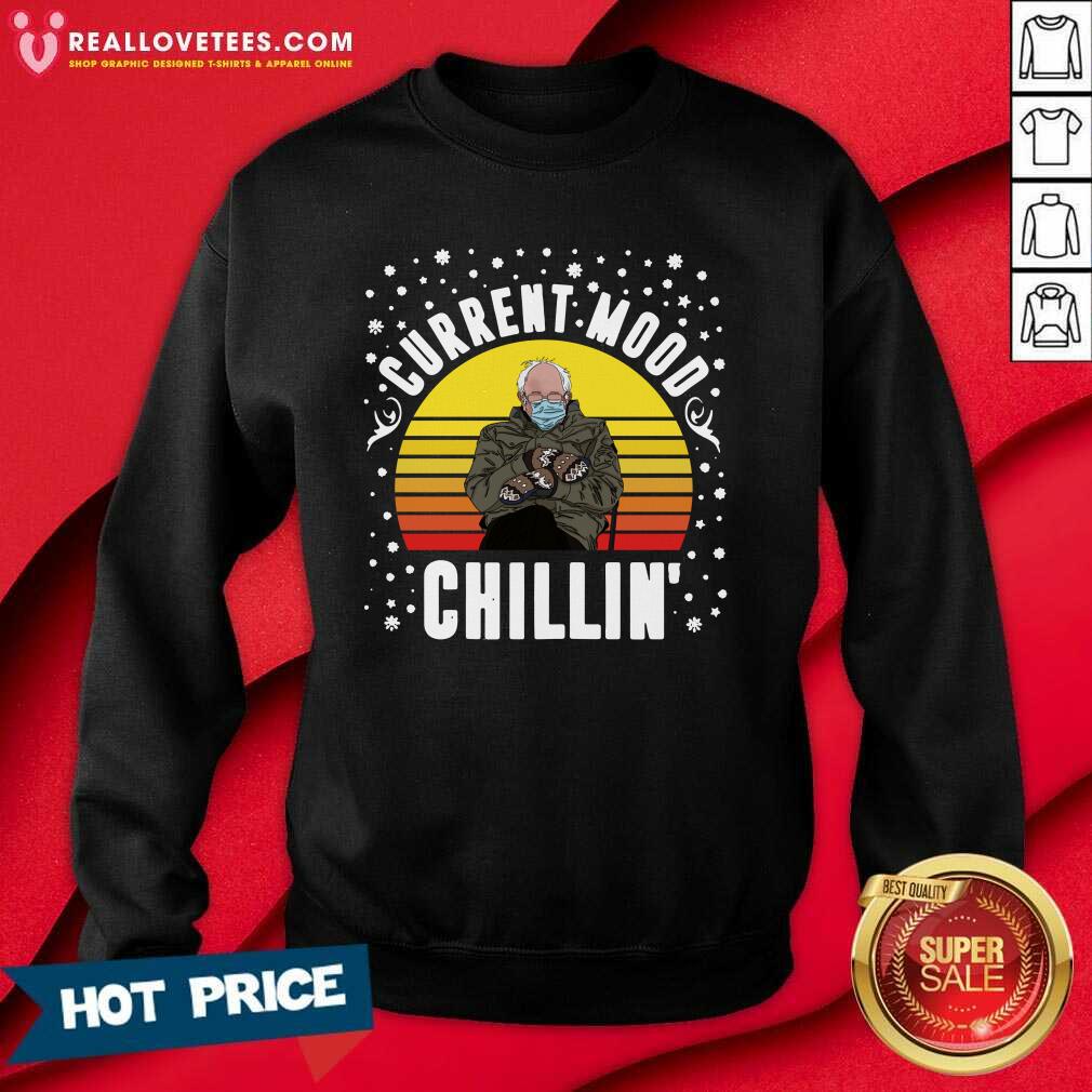 Good Bernie Sanders Current Mood Chillin Vintage Sunset Shirt - Image 3