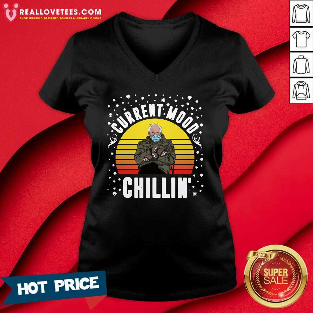 Good Bernie Sanders Current Mood Chillin Vintage Sunset Shirt - Image 5