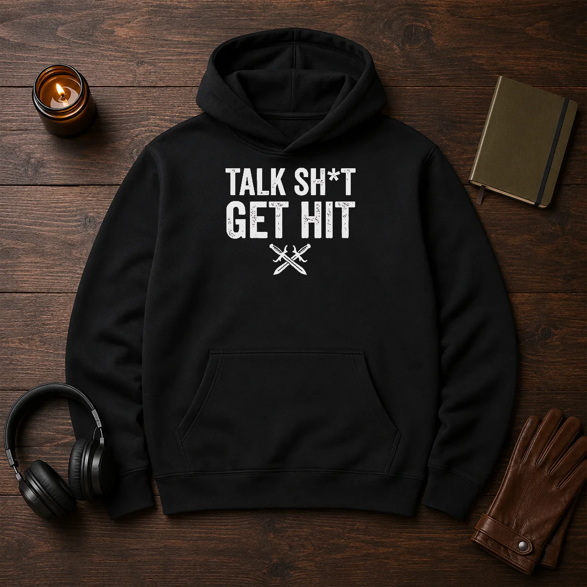 Official Talk Sht Get Hit Crossed Swords Shirt - Image 5