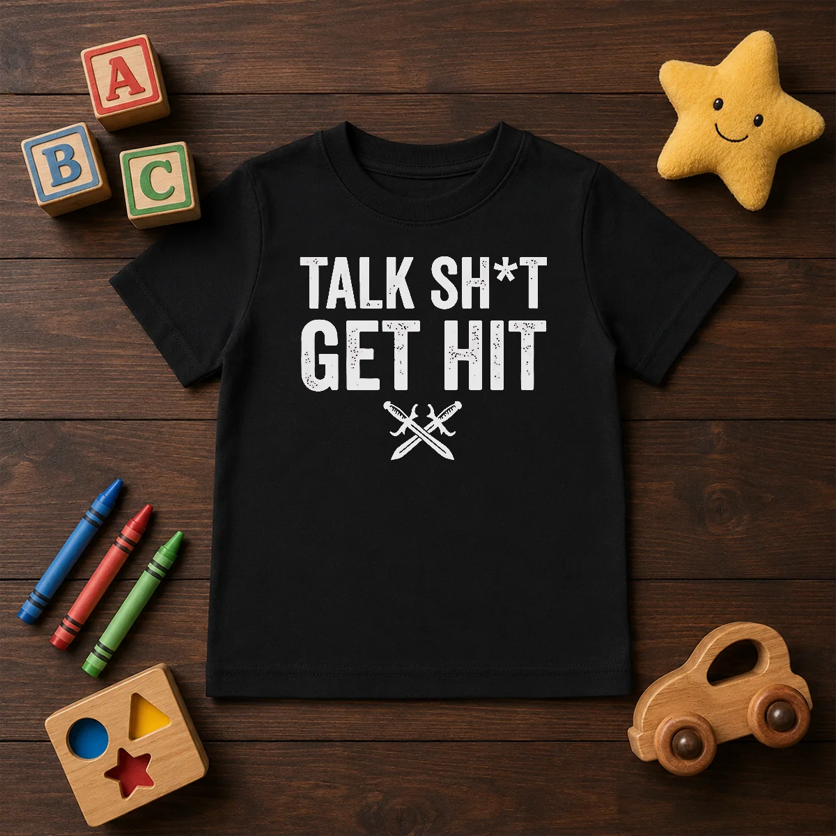 Official Talk Sht Get Hit Crossed Swords Shirt - Image 9