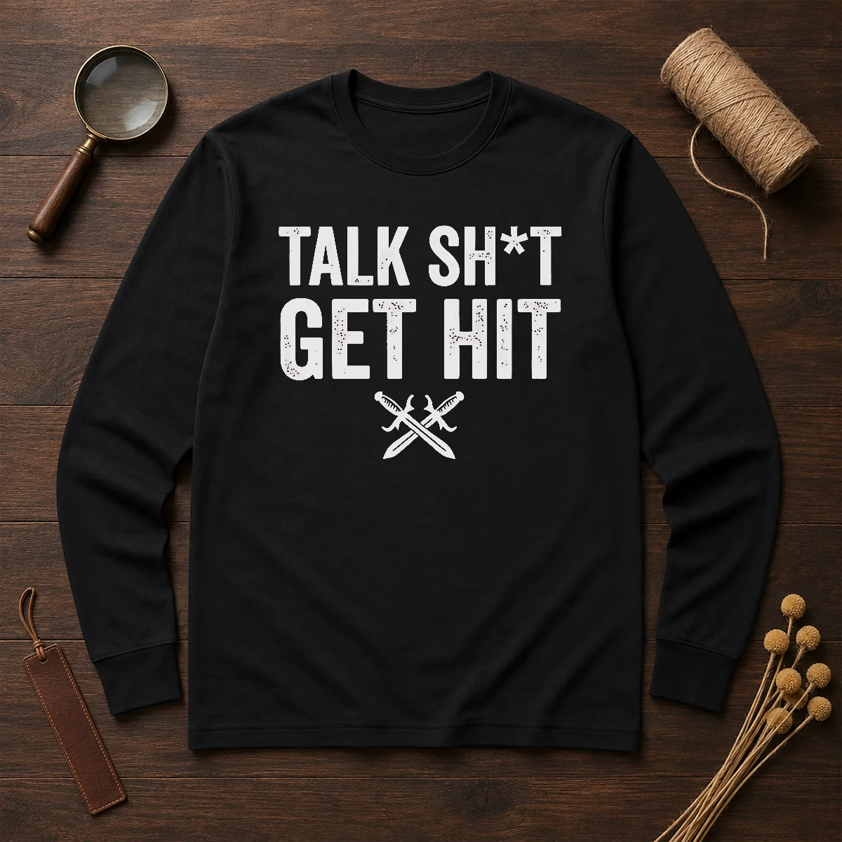 Official Talk Sht Get Hit Crossed Swords Shirt - Image 6