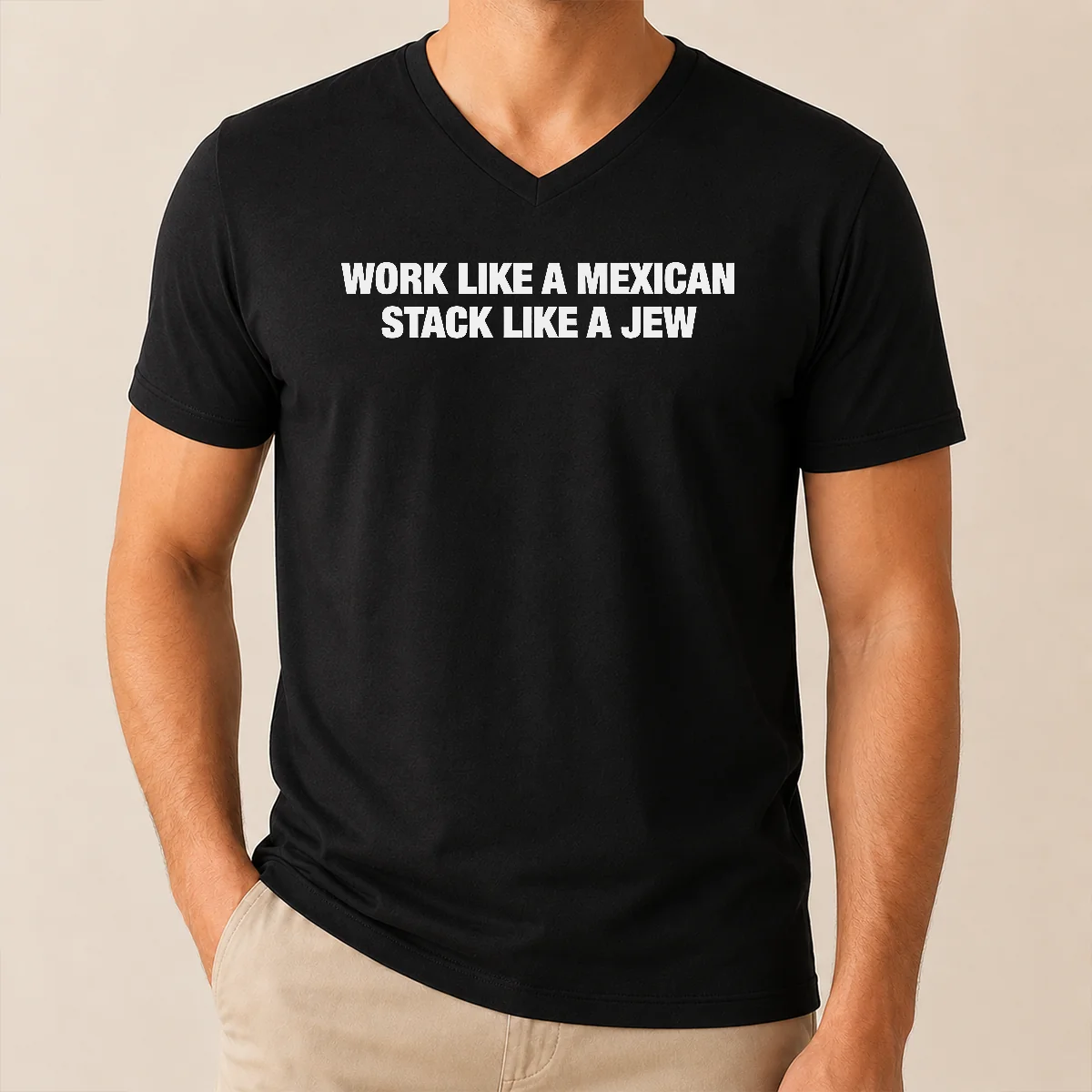 Premium Work Like A Mexican Stack Like A Jew Text Shirt - Image 2