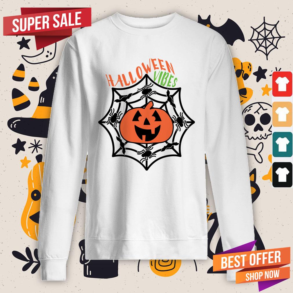 Happy Halloween Vibes Pumpkin Shirt - Image 4