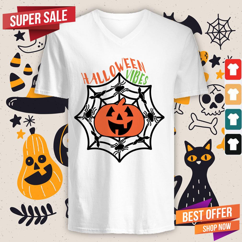 Happy Halloween Vibes Pumpkin Shirt - Image 2
