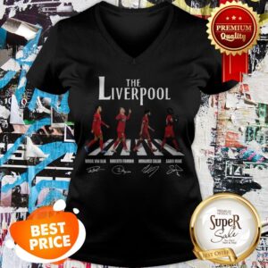 Alternative view of The Liverpool Abbey Road Signatures Virgil Van Dijk M. Salah Shirt