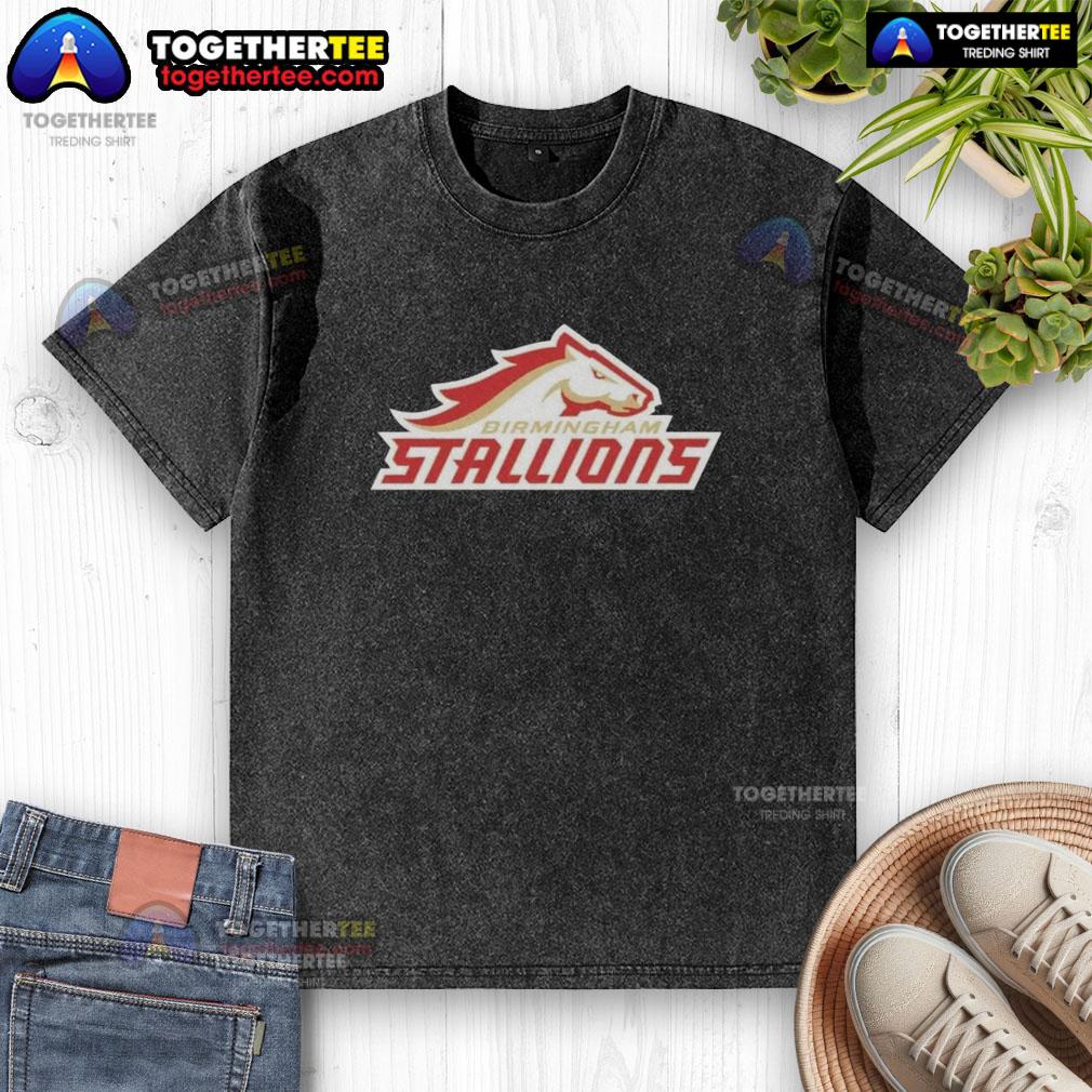 Hot Birmingham Stallions Lockup Logo T-Shirt - Image 6