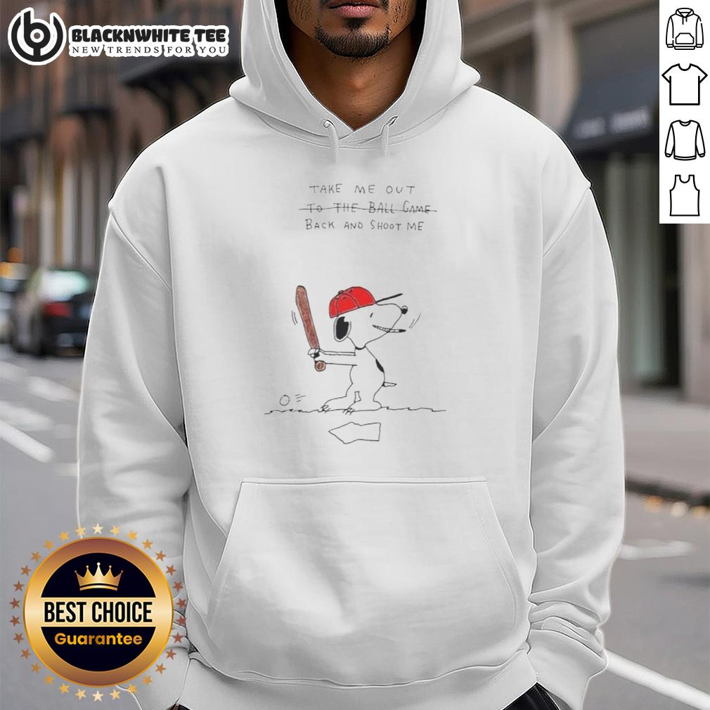 Official Take Me Out To The Ball Game Back And Shoot Me Snoopy Doodle T-Shirt - Image 2