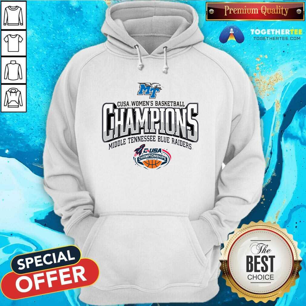 Official MTSU Blue Raiders Blue 84 Unisex 2024 CUSA Women’s Basketball Conference Tournament Champions T-Shirt - Image 5