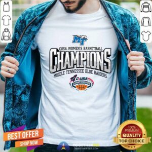 Official MTSU Blue Raiders Blue 84 Unisex 2024 CUSA Women’s Basketball Conference Tournament Champions T-Shirt