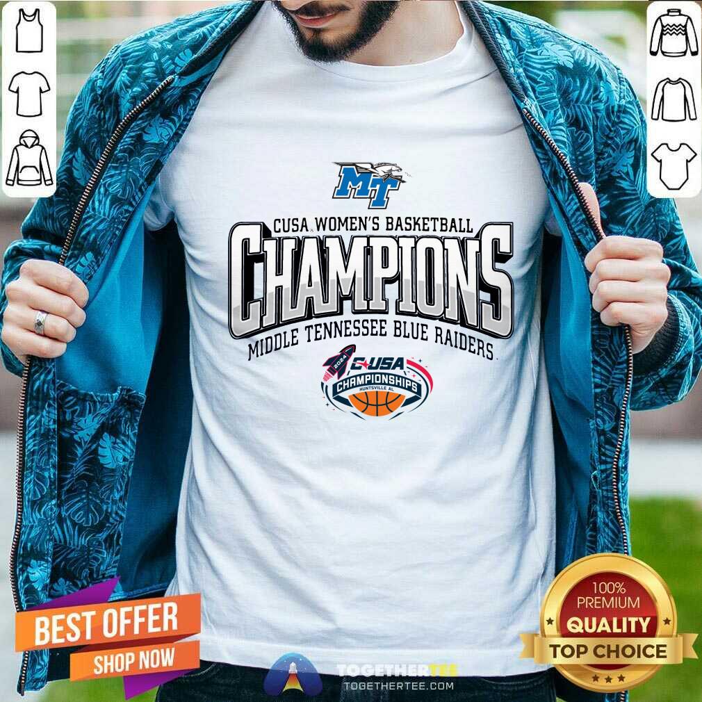 Official MTSU Blue Raiders Blue 84 Unisex 2024 CUSA Women’s Basketball Conference Tournament Champions T-Shirt