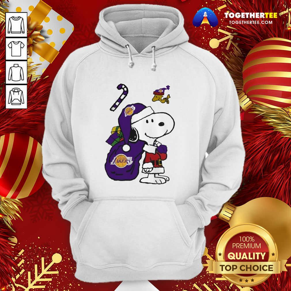 Hot Snoopy And Woodstock Los Angeles Laker Merry Christmas 2020 Shirt - Image 5