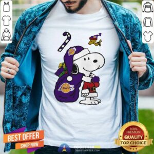 Hot Snoopy And Woodstock Los Angeles Laker Merry Christmas 2020 Shirt