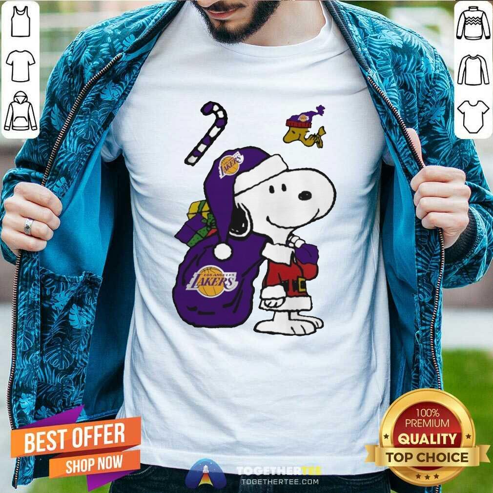 Hot Snoopy And Woodstock Los Angeles Laker Merry Christmas 2020 Shirt