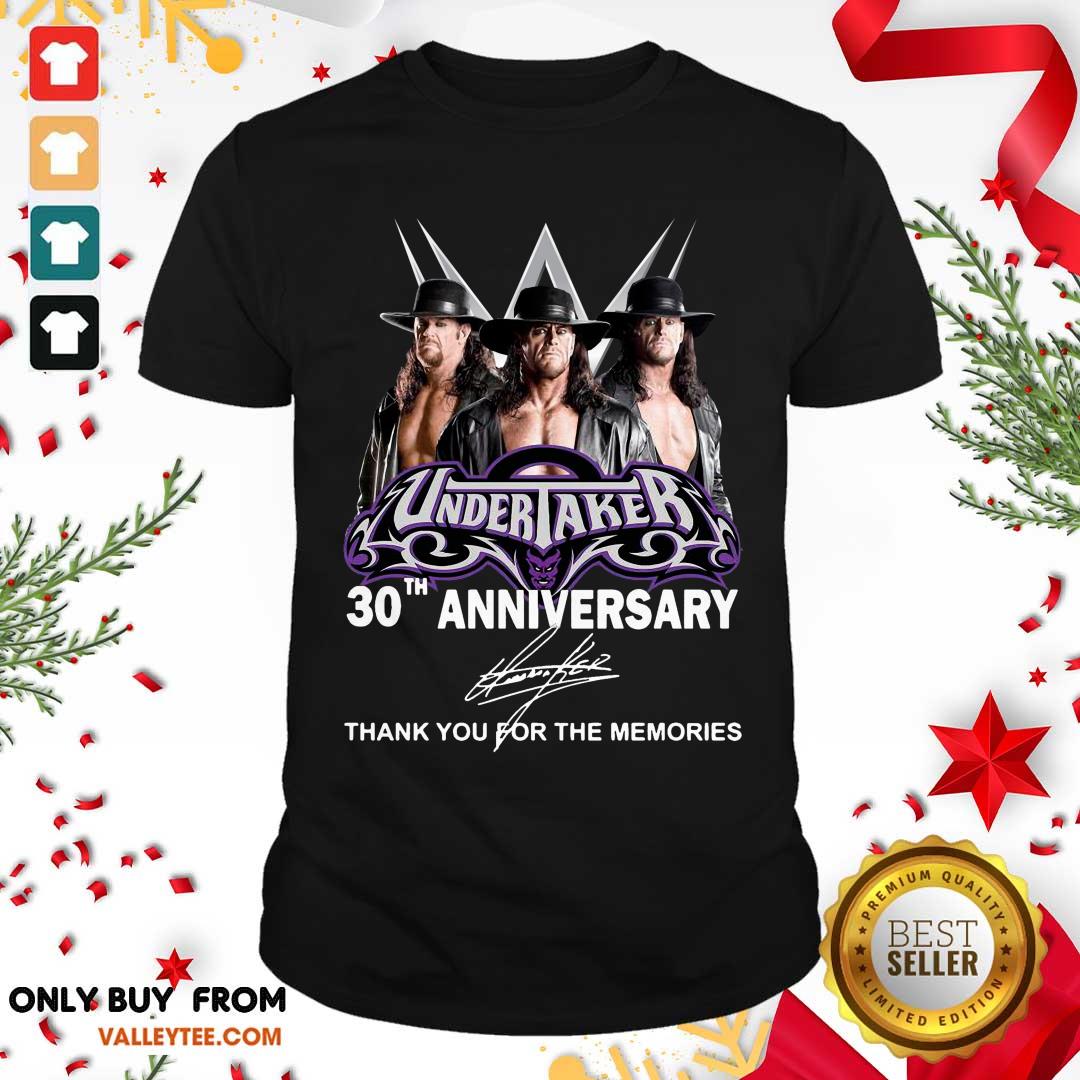 Lovely Undertaker 30th Anniversary Thank You For The Memories Signatures Shirt