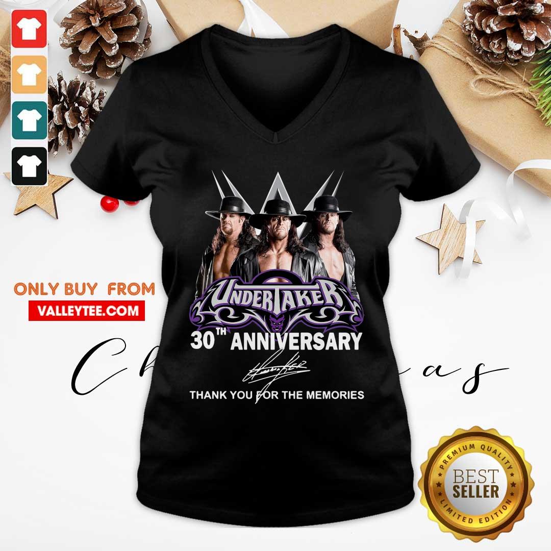 Lovely Undertaker 30th Anniversary Thank You For The Memories Signatures Shirt - Image 4
