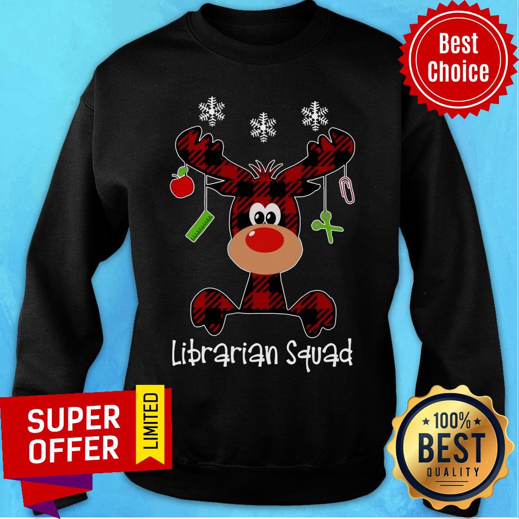 Premium Reindeer Librarian Squad Christmas Shirt - Image 5