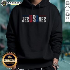 Alternative view of Awesome Jesus Saves Usa Faith 4th Of July T-Shirt