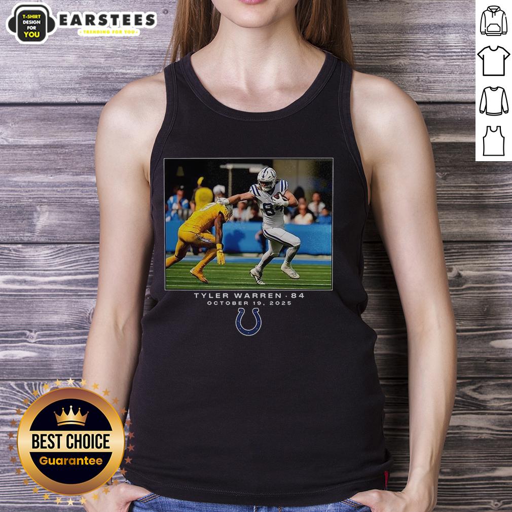 Awesome Tyler Warren Indianapolis Colts NFL Flash Features Week 7 T-Shirt - Image 4