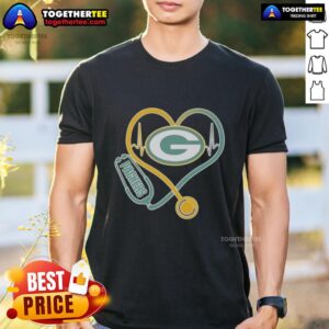 Official Love Green Bay Packers Stethoscope Headphones Fans T-Shirt