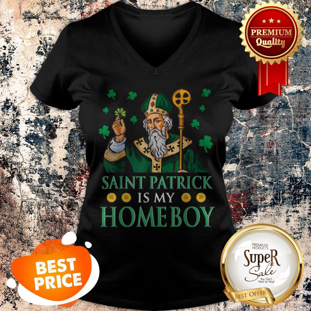 Nice Leprechaun King And Shamrocks Saint Patrick Is My Homeboy T-shirt - Image 2