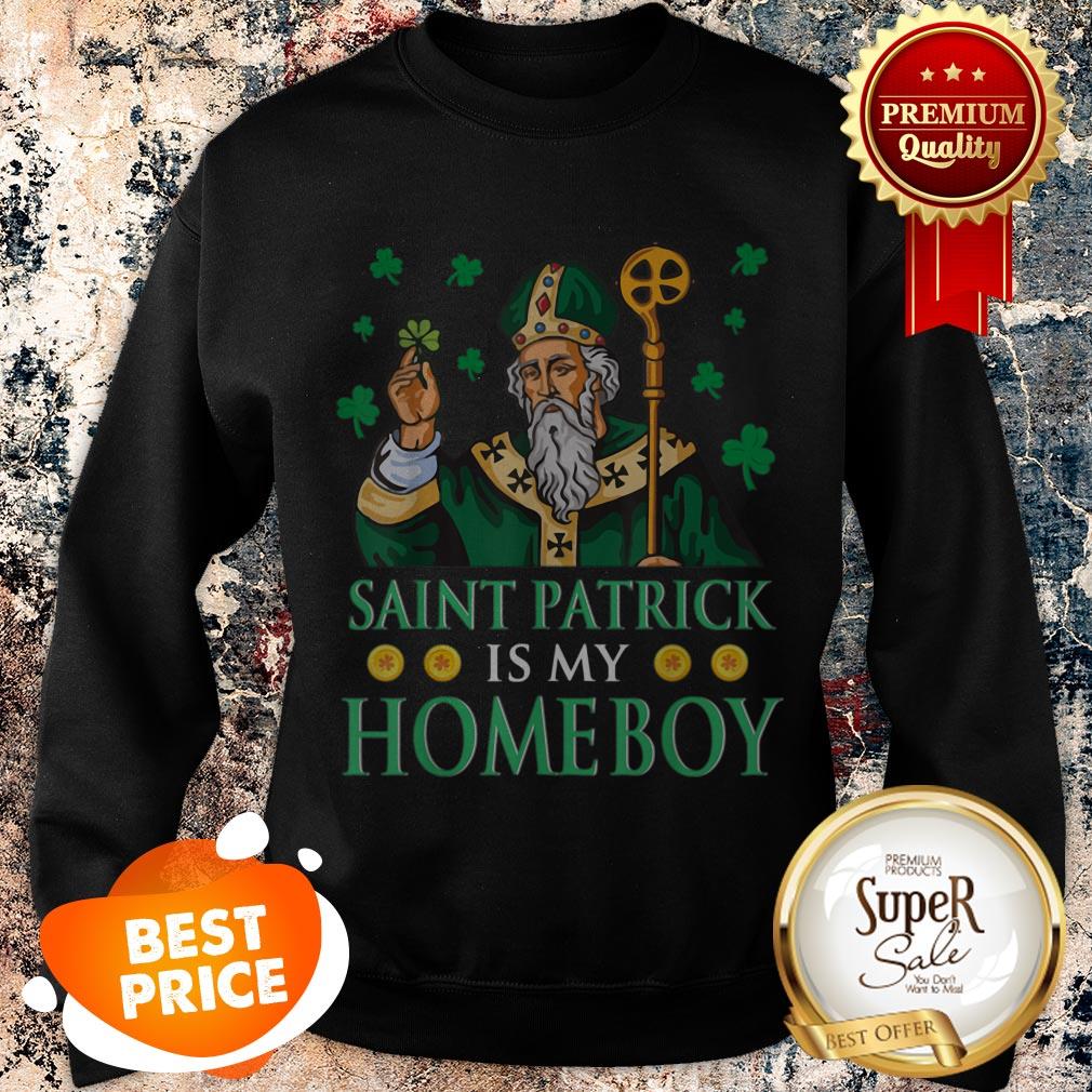 Nice Leprechaun King And Shamrocks Saint Patrick Is My Homeboy T-shirt - Image 3