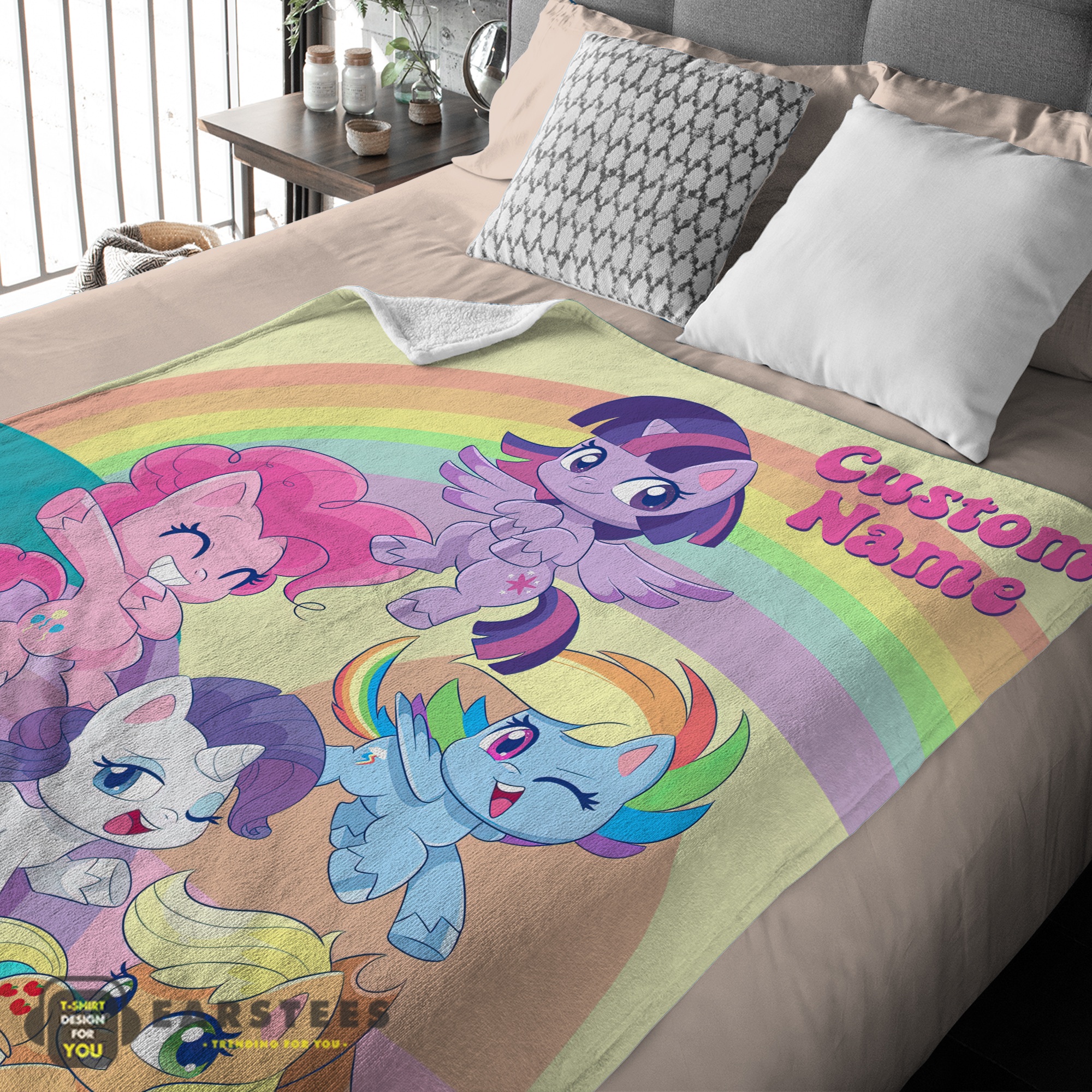 Good Cartoon My Little Pony Pony Life Friends Blanket Fleece Customized Blanket - Image 2