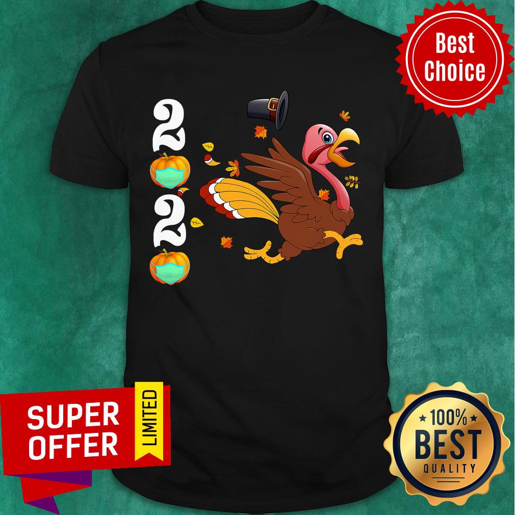 Nice Thanksgiving Turkey Running Funny 2020 Pumpkins Wearing Mask Shirt