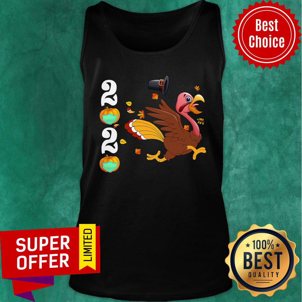 Nice Thanksgiving Turkey Running Funny 2020 Pumpkins Wearing Mask Shirt - Image 4