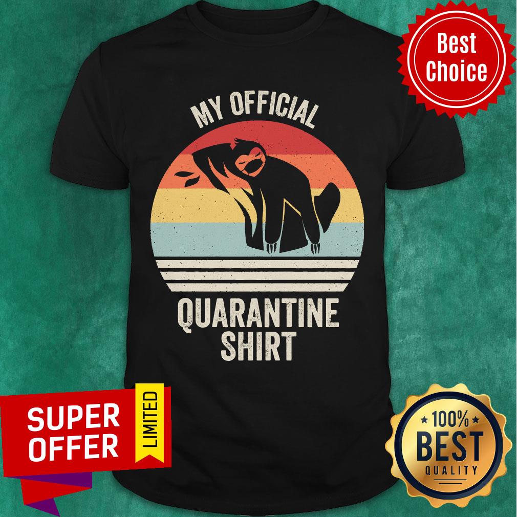 Official My Quarantine Sloth Face Mask Vintage Retro Shirt