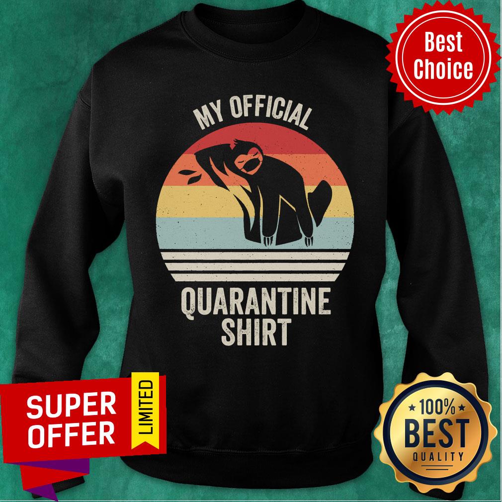 Official My Quarantine Sloth Face Mask Vintage Retro Shirt - Image 5