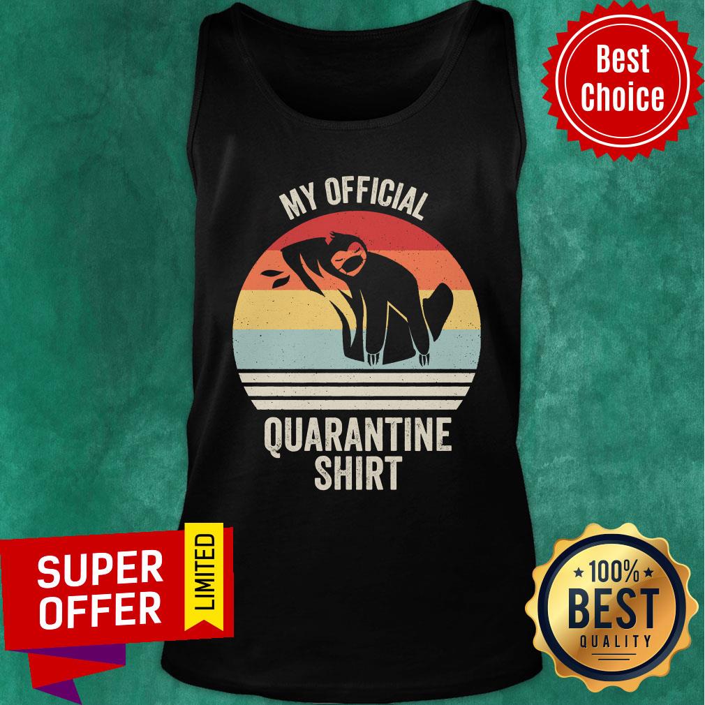 Official My Quarantine Sloth Face Mask Vintage Retro Shirt - Image 4