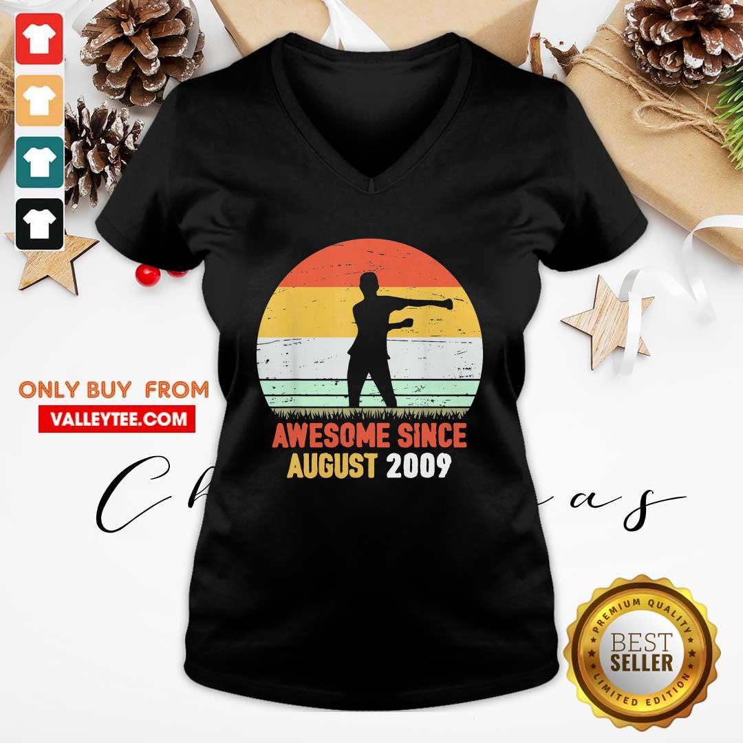 Premium Awesome Since August 2009 Vintage Shirt - Image 3