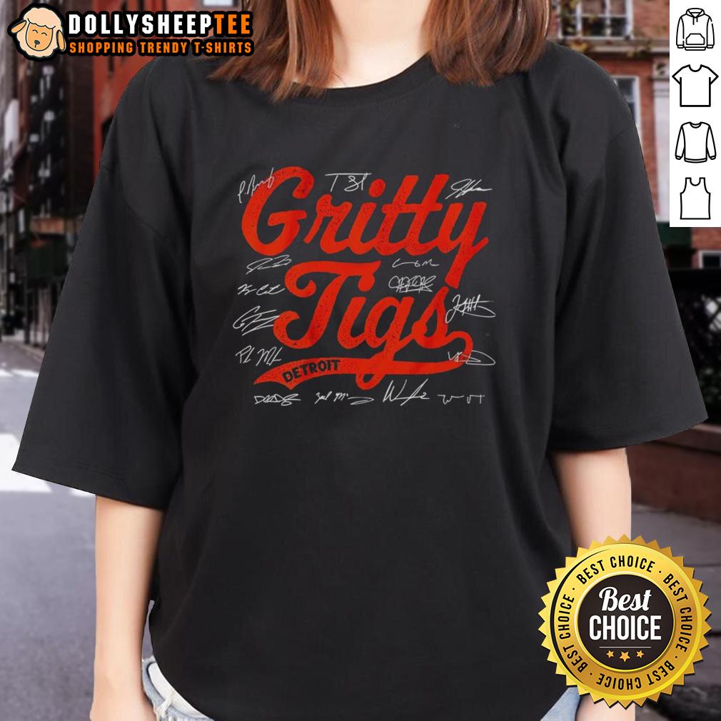 Premium Detroit Tigers Baseball 2025 Gritty Tigs Players Signature T-Shirt - Image 3