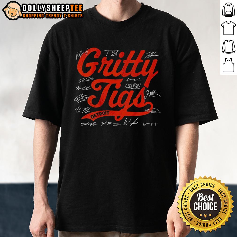 Premium Detroit Tigers Baseball 2025 Gritty Tigs Players Signature T-Shirt