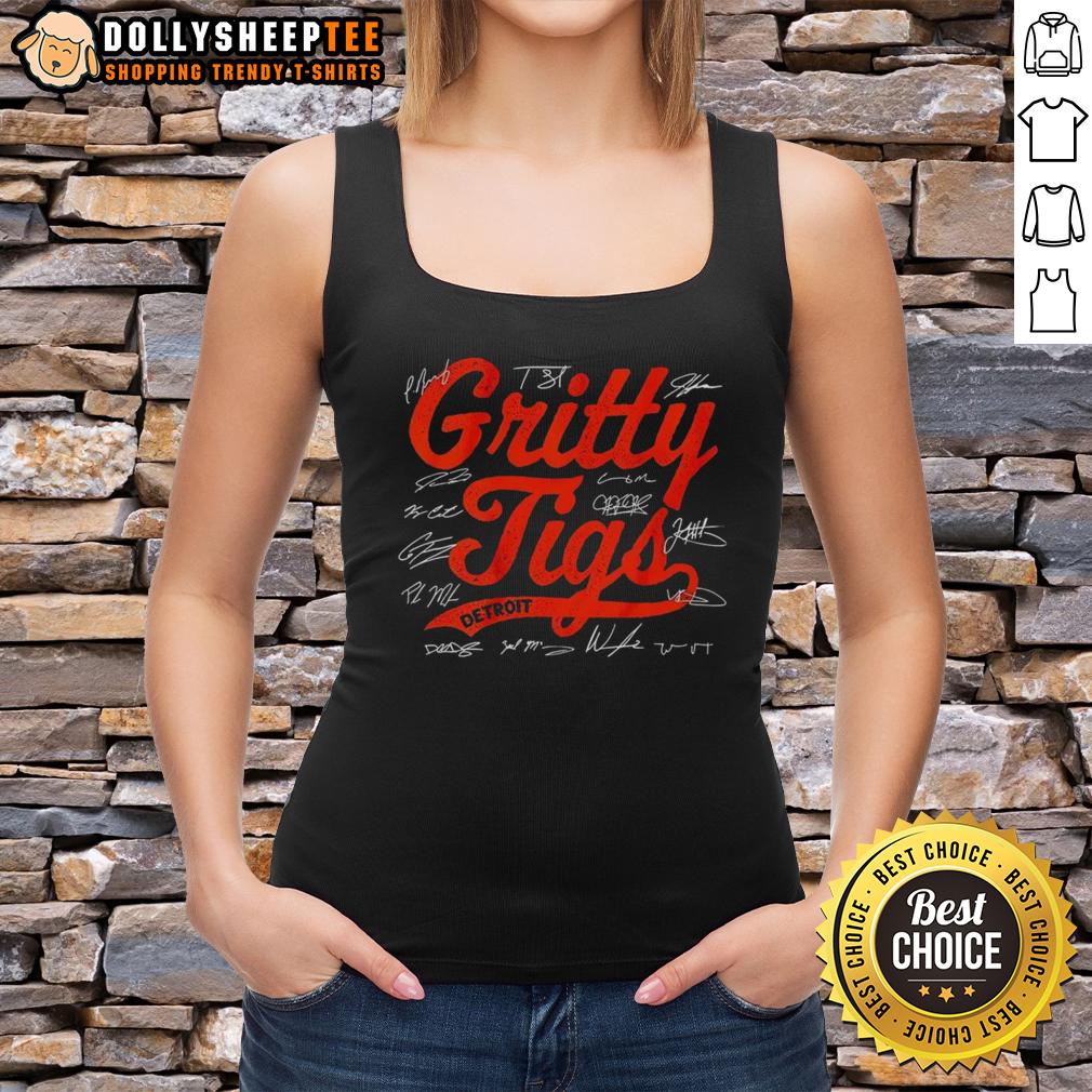 Premium Detroit Tigers Baseball 2025 Gritty Tigs Players Signature T-Shirt - Image 4