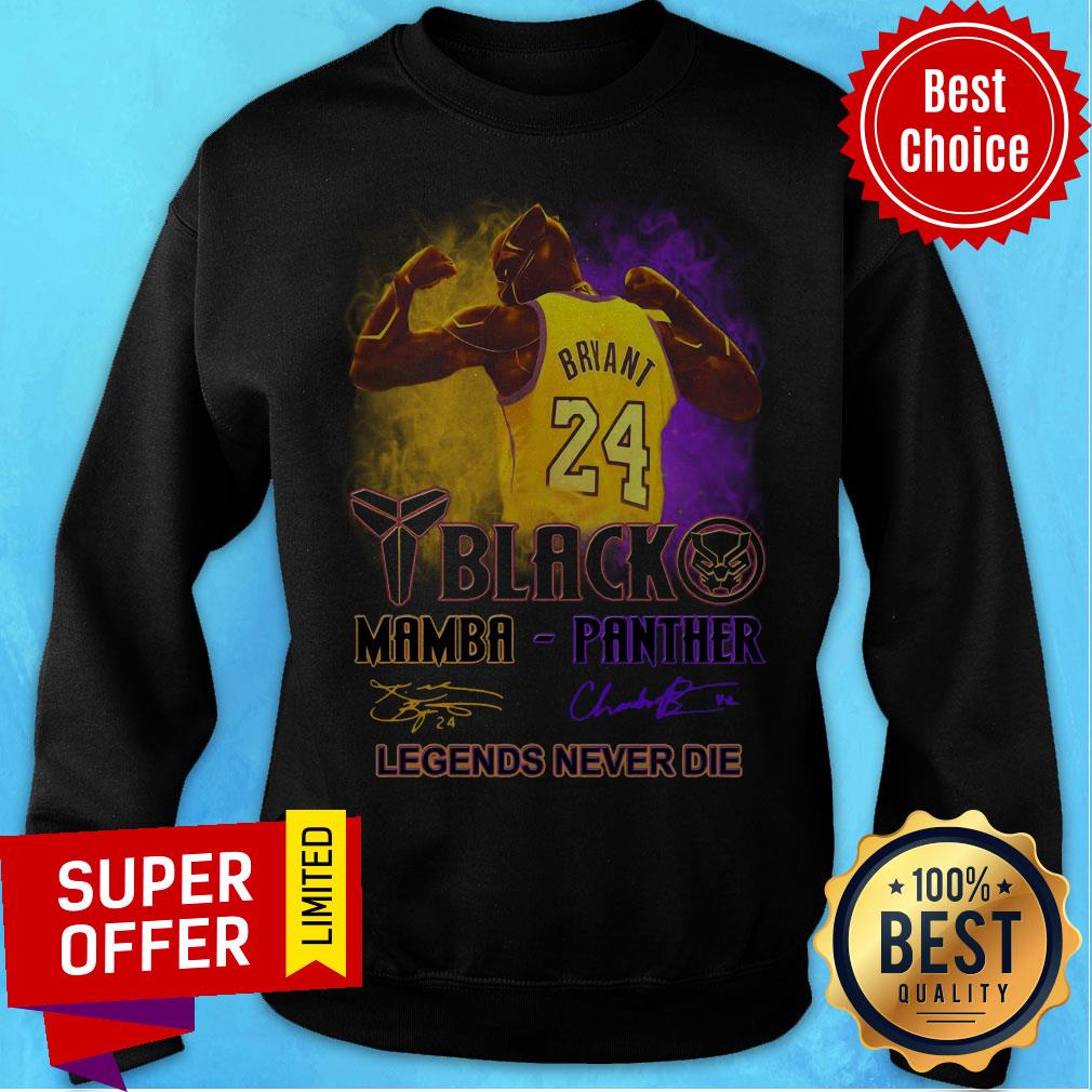 Black Panther Kobe Bryant Mamba Legends Never Die Signatures Strong Man Shirt - Image 5