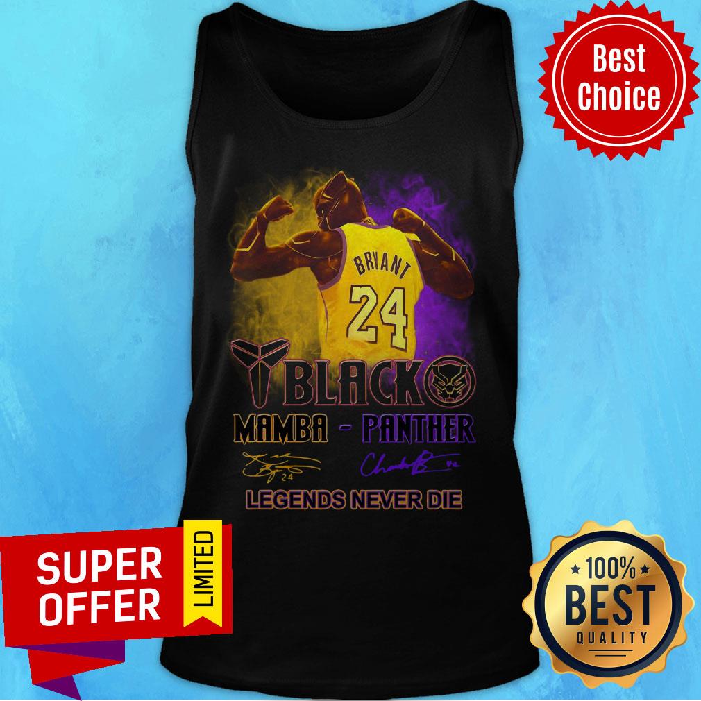 Black Panther Kobe Bryant Mamba Legends Never Die Signatures Strong Man Shirt - Image 4