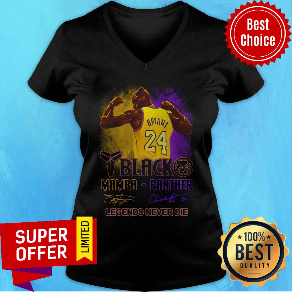 Black Panther Kobe Bryant Mamba Legends Never Die Signatures Strong Man Shirt - Image 3