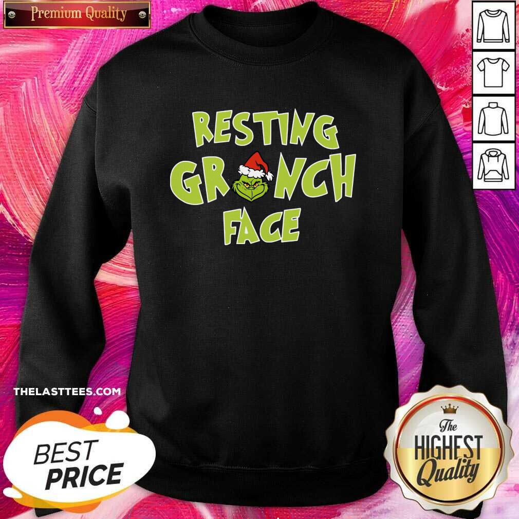 Happy The Grinch Santa Resting Grinch Face Shirt - Image 4