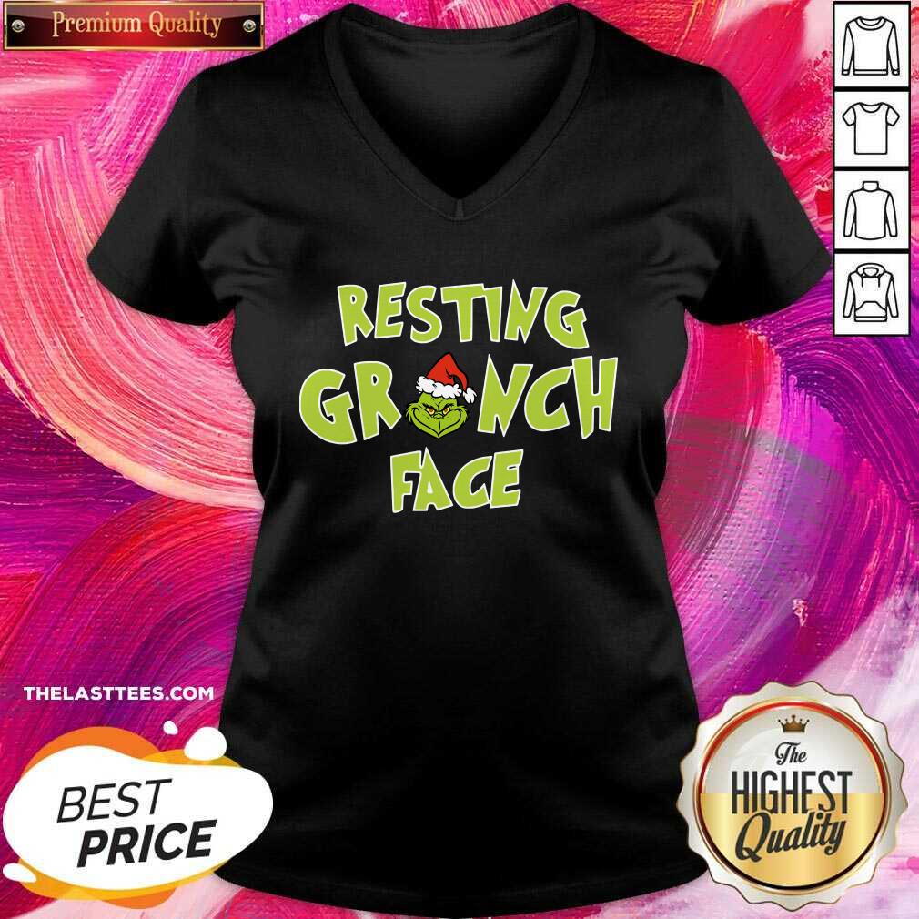 Happy The Grinch Santa Resting Grinch Face Shirt - Image 2