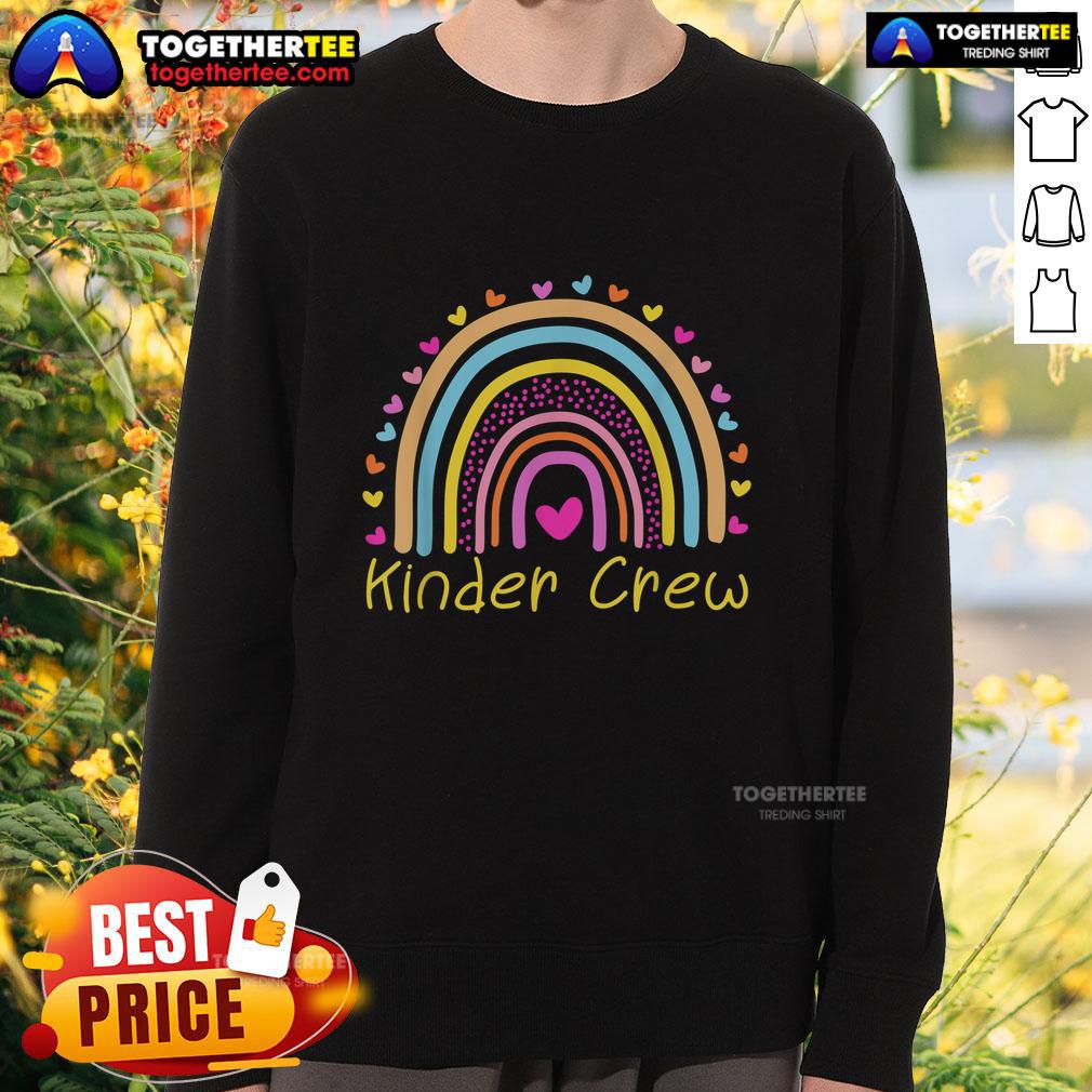 Nice Kinder Crew Kindergarten Teacher Rainbow Heart T-Shirt - Image 5