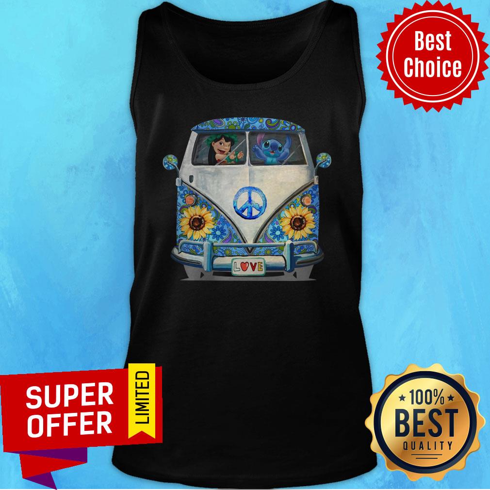 Top Stitch And Lilo Hippie Peace Car Sunflower Shirt - Image 4