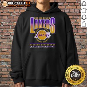 Alternative view of Nice Black Los Angeles Lakers Western Conference NBA Swish T-Shirt