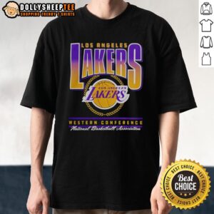 Nice Black Los Angeles Lakers Western Conference NBA Swish T-Shirt