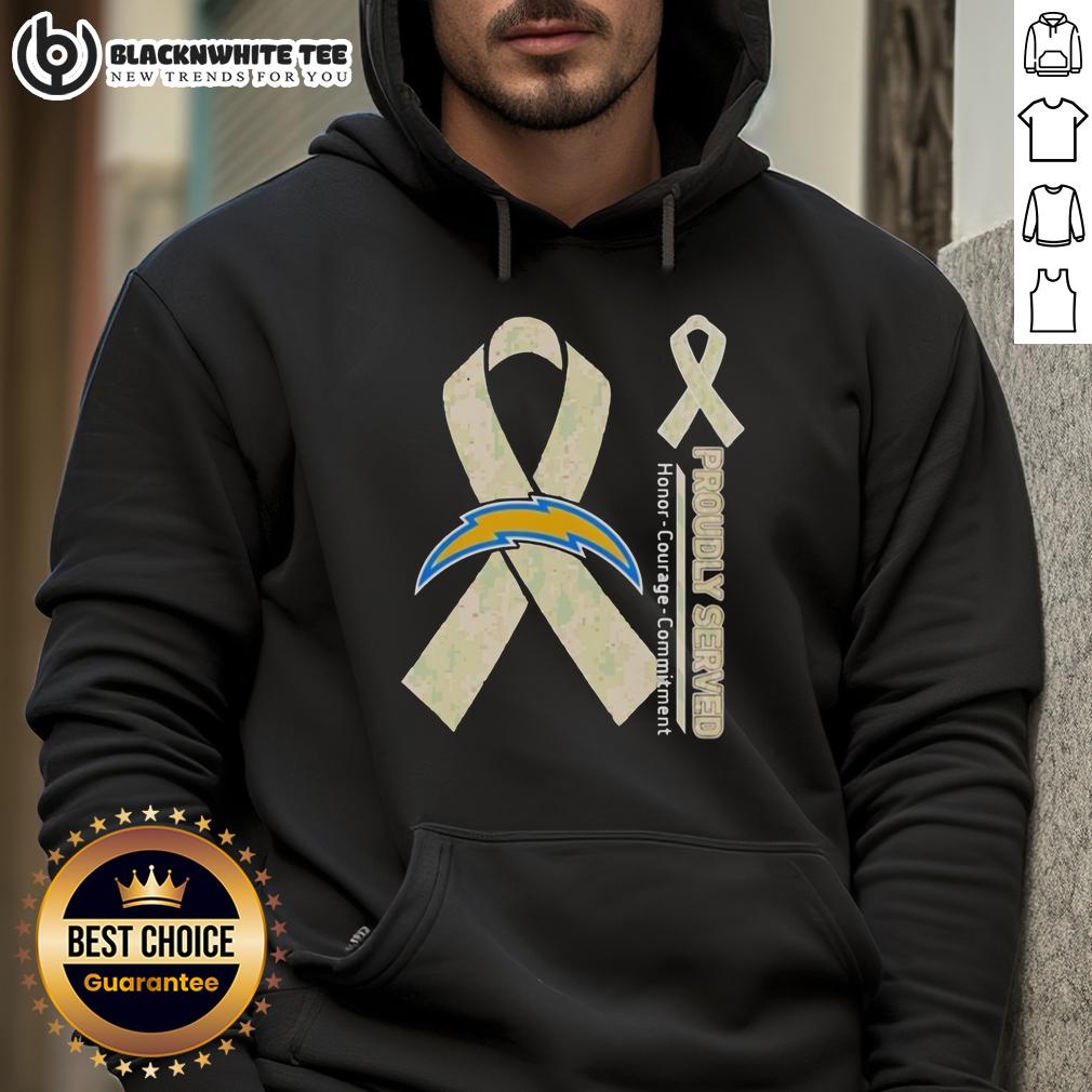 Hot Los Angeles Chargers Proudly Served Honor Courage Commitment T-Shirt - Image 2