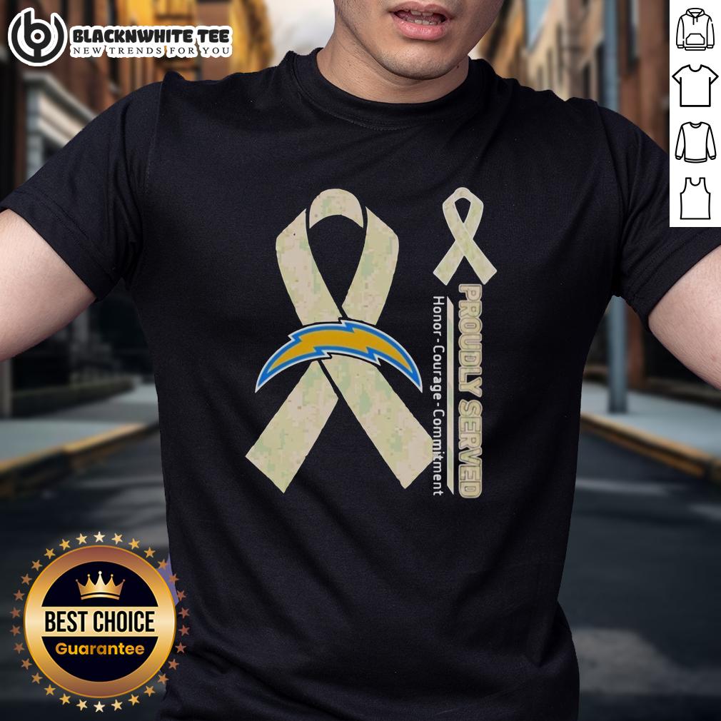 Hot Los Angeles Chargers Proudly Served Honor Courage Commitment T-Shirt
