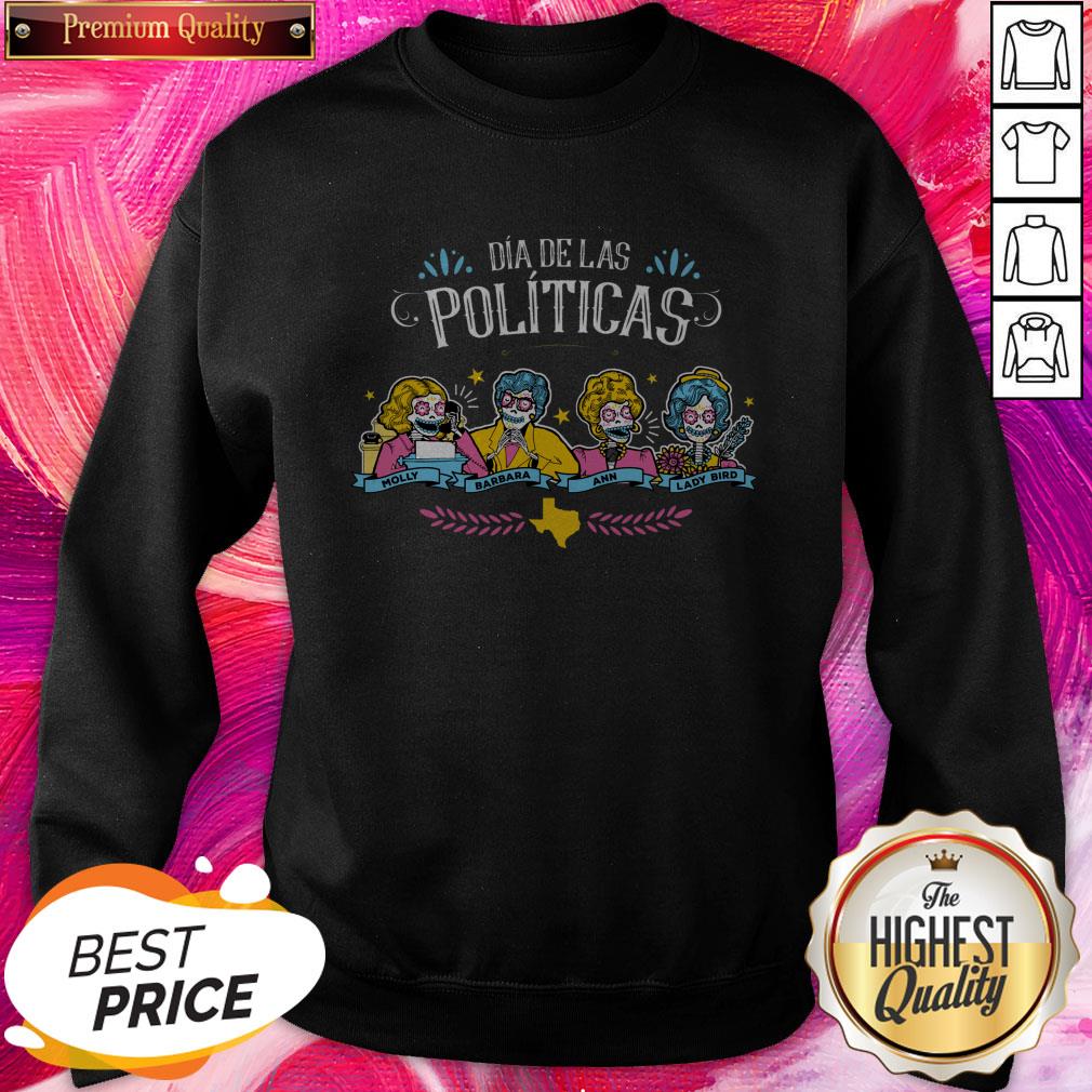 Dia De Las Politicas Molly Barbara Ann Lady Bird Sugar Skull Shirt - Image 4
